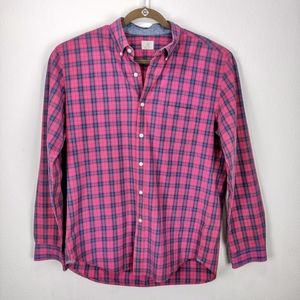 J Crew Red Purple Plaid Long Sleeve Button Down